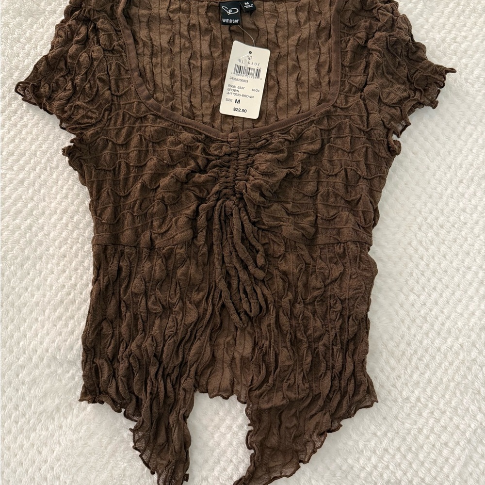 Windsor Brown Ruched Top